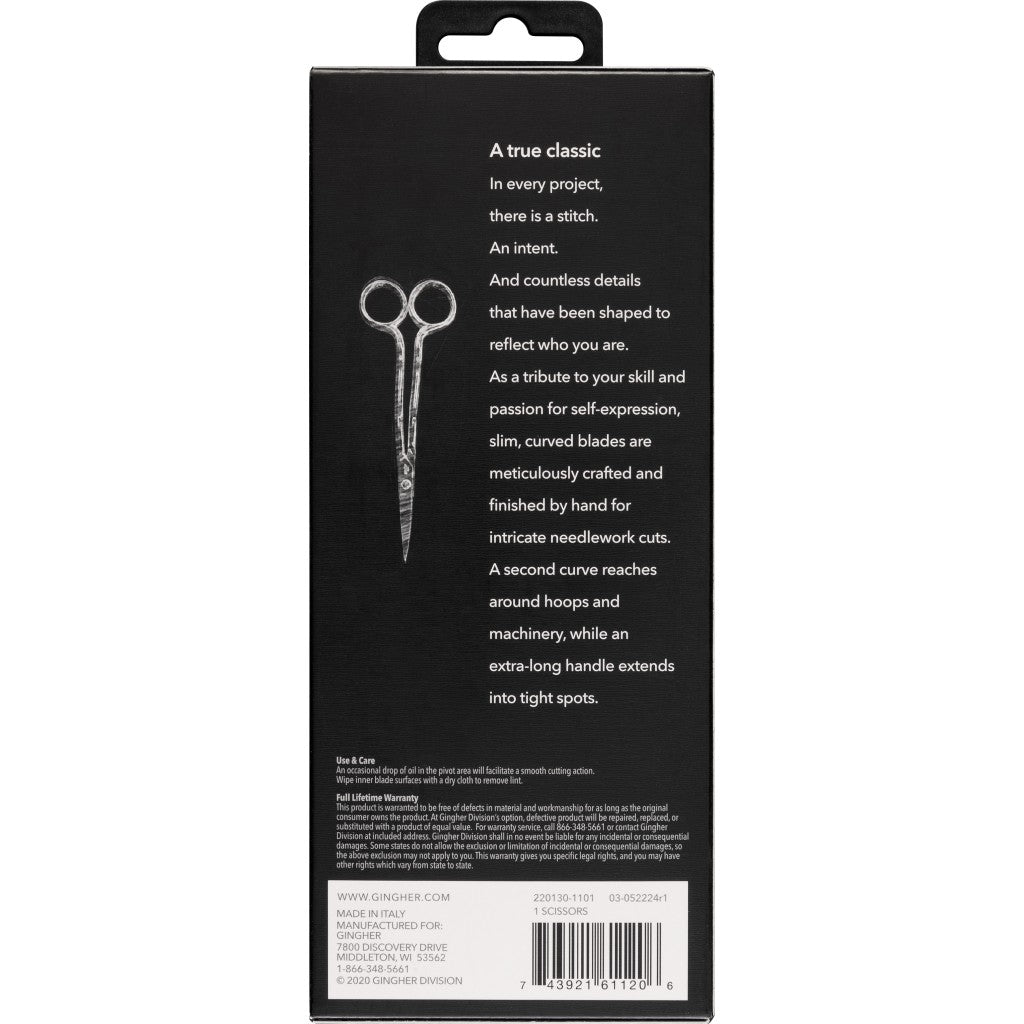 Gingher 6in Double Curved Embroidery Scissors