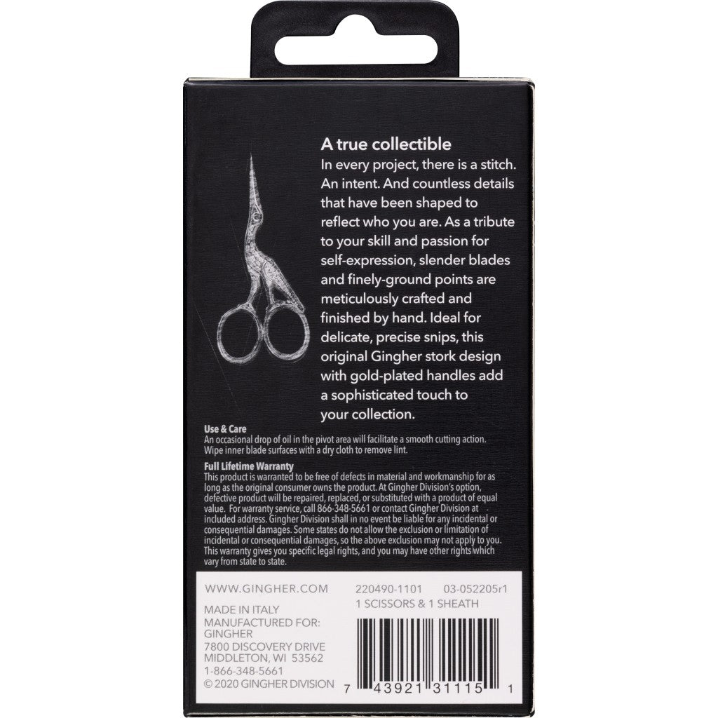 Gingher 3 1/2in Stork Embroidery Scissor
