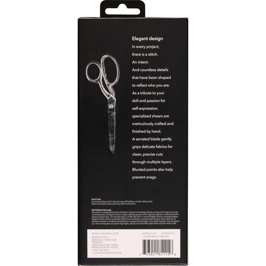 Gingher 8in Serrated/Knife Edge Dressmakers Shears Blunt Tip